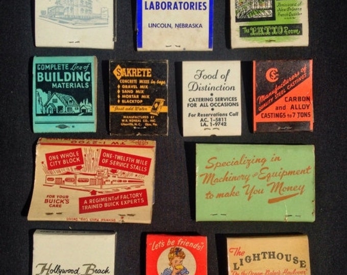 Storewide 25% Off SALE Vintage Matchbooks With Mid-Century Advertising From Across The Country, Assorted Set of 12