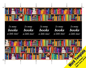BOOKMARK Editable WORD Template, Add Your Photo and Text, Printable, Instant Download, You EDIT Word Template, Diy Edit Bookmarks Teacher