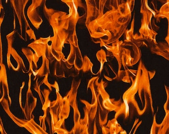 Flames/Fire-Black BG/-BTY-By Timeless Treasures