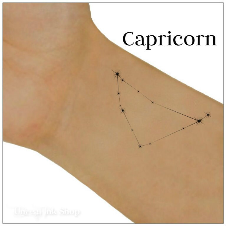 Capricorn Temporary Tattoo Zodiac Star Constellation