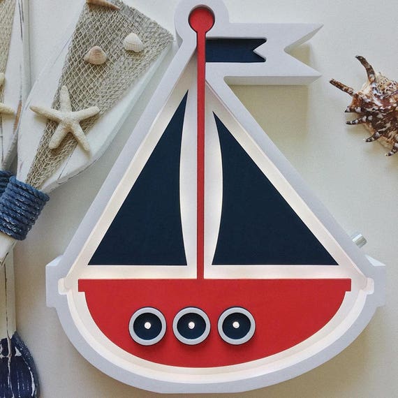 Nautical decor Sea boat lamp Nautical nursery decor Nautical