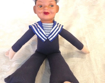 Perfect 12" Holland America Line Souvenir Sailor Plush Body Navy Suit Cruise Ship LIne