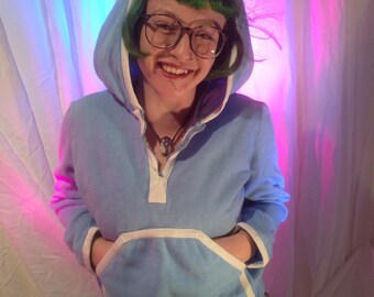 Baby Blue Vintage Hoodie, Small