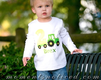 2nd Birthday Tractor Shirt, Tractor Birthday Shirt, Boy Birthday Shirt, Personalized Birthday Shirt, John Deere Birthday Shirt, Boy Birthday