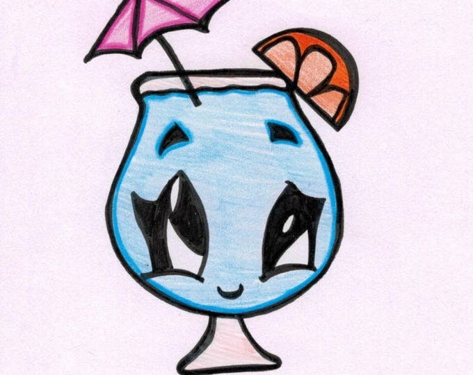 Blue Drink Cartoon
