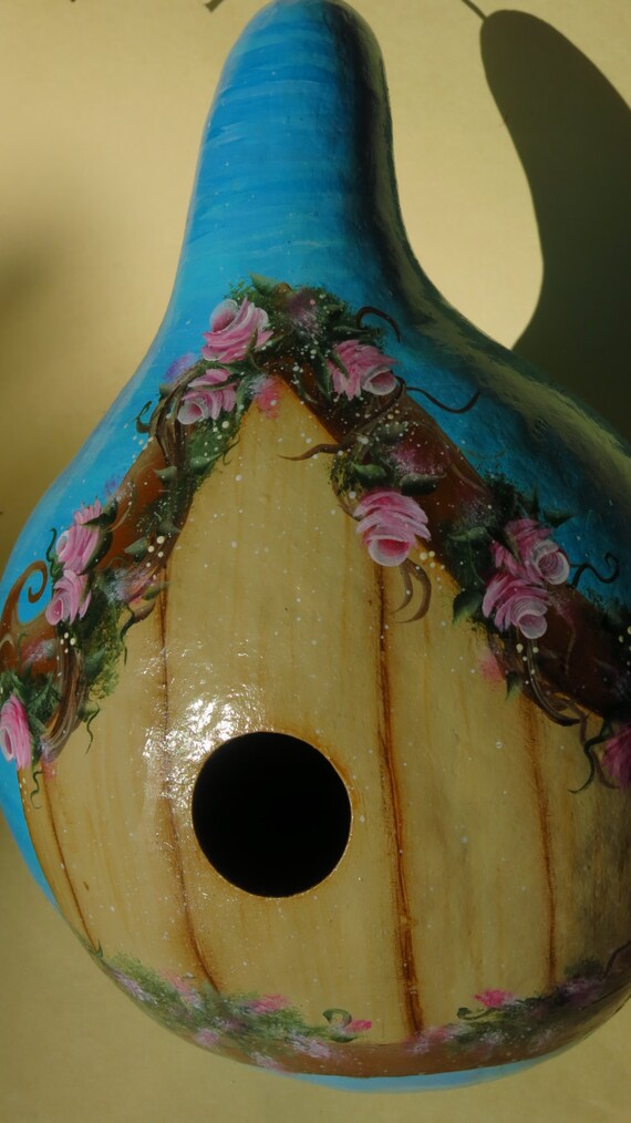 Gourd Birdhouse Painted Garden Decoration Hanging by MyPaintedSwan