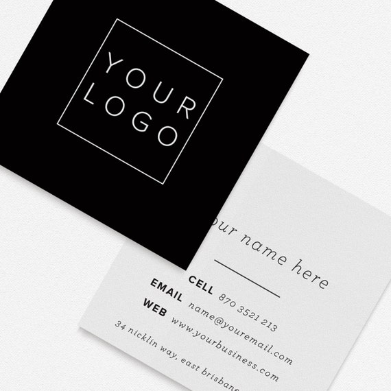 Square Business Card Design Add Your Own Logo