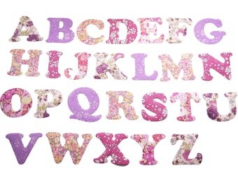 Iron on letters cotton 1.5" 2" 2.5" and 3" Patch Quilt Supply Fabric Letters Alphabet Girl Appliques Iron On Letters Liberty of London