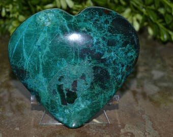 Chrysocolla Heart, Chrysocolla Heart 102 MM, Chrysocolla Heart.