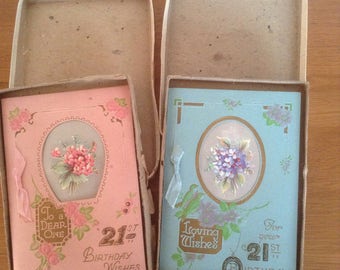 Vintage 21st birthday cards