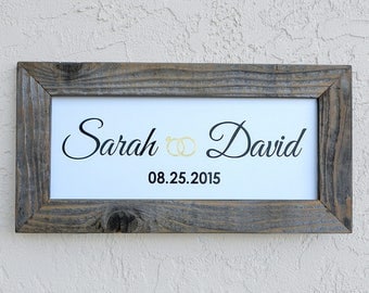 Custom Wedding Signs. Reclaimed Wood Frame. Personalized Wedding Sign. Established Sign. Custom Rustic Signs. Mr and Mrs Sign. 20x10