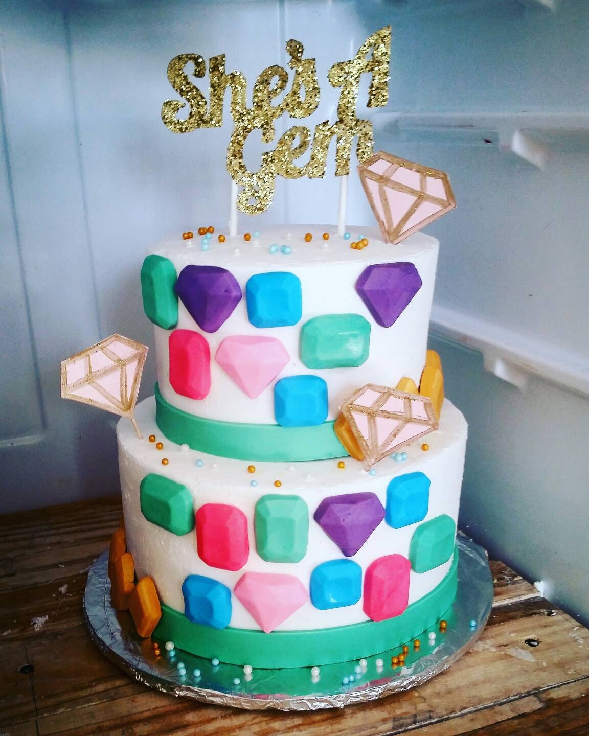 Handmade Fondant Gems cake toppers