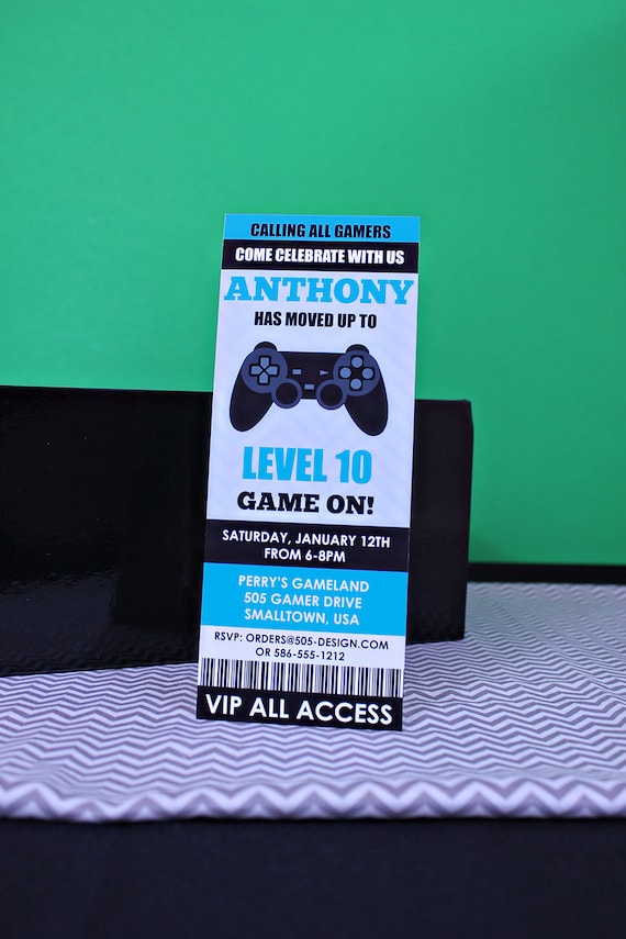 Video Game Ticket Invitation Printable Video Game Ticket