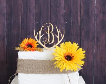 Cake Topper Wooden Deer Antlers Laser Engraved Antler Rack Rustic Cake Topper Wooden Deer Antlers Laser Engraved Antler Rack Rustic