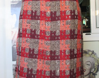 Gonna tubino anni 60.Panno di lana lavorato.Tg.46/Beautiful 60s pencil skirt/Woollen tooled cloth/ Winter skirt/ Fully lined/Size 10/EU 42