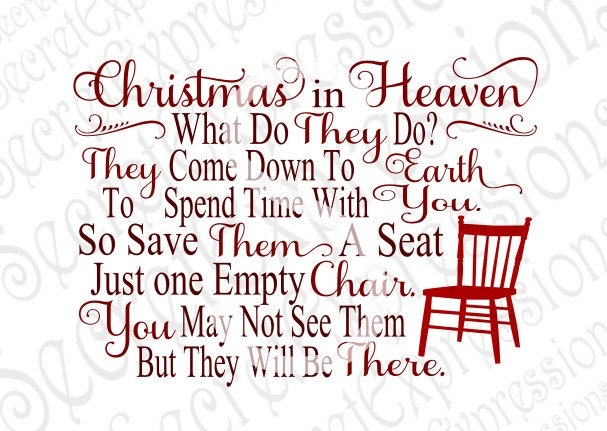 Download Christmas Heaven Svg, Empty Chair Svg, Sympath svg ...