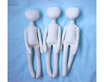 3 Blank doll bodies, blank rag doll, ragdoll body,the body of the doll made of cloth