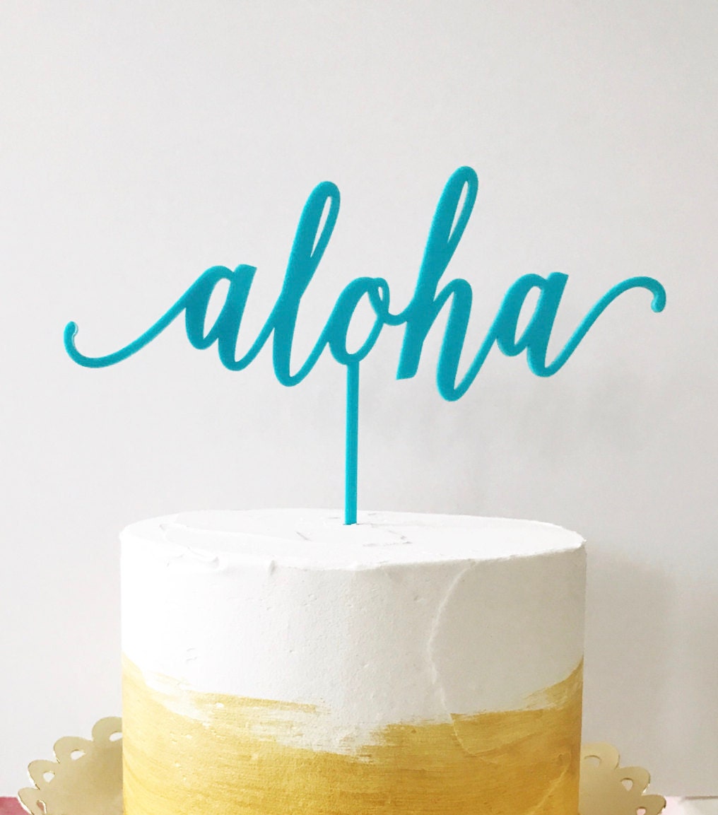 Download Aloha Cake Topper, Tropical Wedding, 9 , Bridal Shower Cake Topper, Birthday Cake Topper, Cake ...