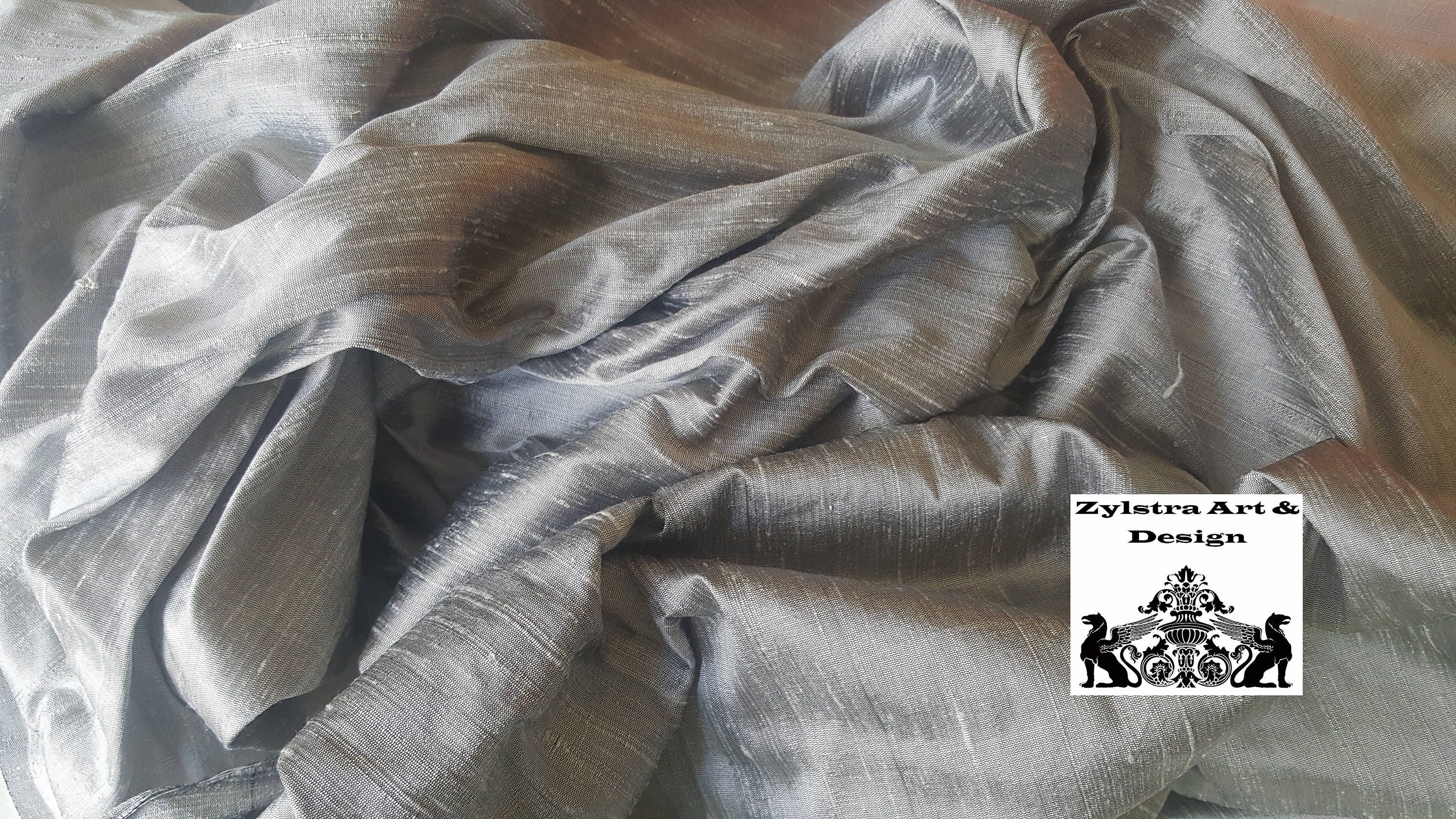 PLATINUM SILK fabric by the bolt by the yard dupioni silk