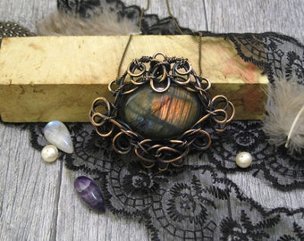 Necklace-for-mom birthday gift for wife gift Bib necklace Statement necklace Fashion necklace Unique necklace Gemstone necklace Labradorite