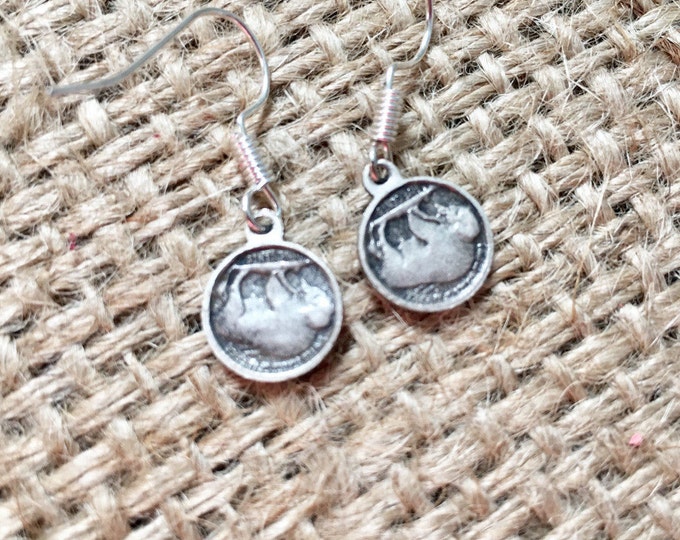 Mini Coin Earrings, Coin Earrings, Native American Head Earring, Indian Head Nickel Earrings, Cowgirl Earrings, Buffalo Nickel Earrings