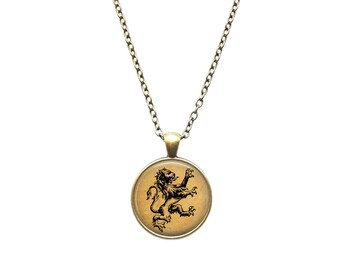 Lion necklace Animal pendant Antique jewelry