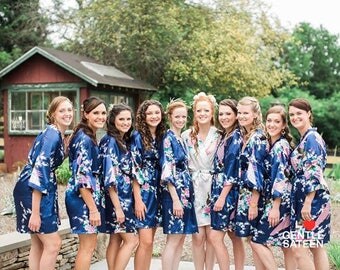Bridesmaid Robes, Set of 6 Bridesmaid Robes, Wedding Robe, Be My Bridesmaid, Shipping from New York, Kimono Robe, Regular and Plus Size Robe