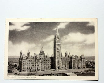 Parliament Building Ottawa Postcard/ Ontario Postcard/ Houses of Parliament/ Canada ParliamentPECO Postcard