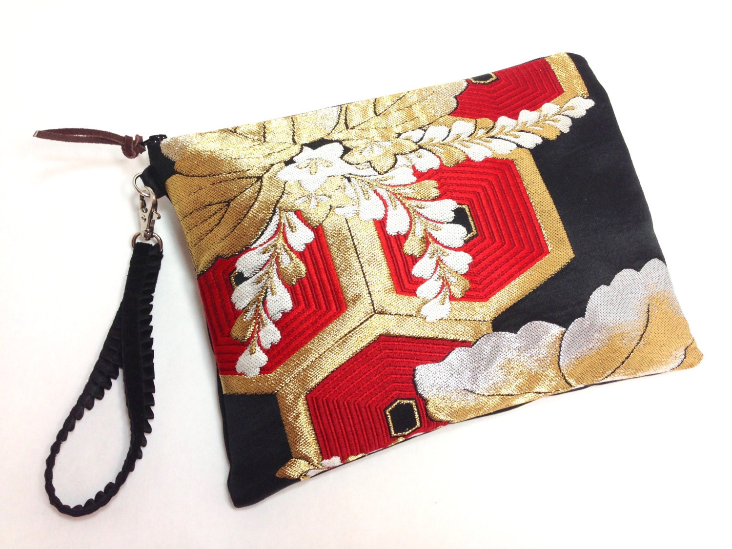 Clutch bag Kimono Obi Bag Upcycled From Vintage Japanese