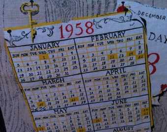 1958 calendar Etsy