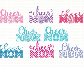 Cheer Mom SVG Files, for Cricut Design, Space and Silhouette, Studio Cutting Files, Iron On Decal, Printable Clipart, Digital, Scrapbooking