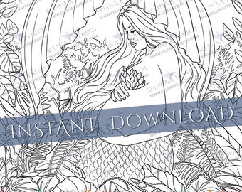 Pregnant mermaid art | Etsy