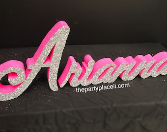 Custom Script Name for Sweet 16 Candelabra, Quinceanera & Mitzvah Candle Lighting Centerpiece, Candy Buffet, Boards, Signs
