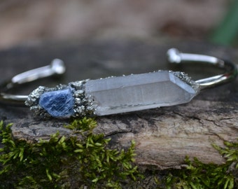 Sapphire -September Birthstone Jewelry, Birthstone Bracelet, Sapphire Bracelet, Crystal Quartz, Raw Gemstone Jewelry, Gift for Her