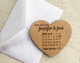 Calendar Heart Save the Date Magnet - Rustic Wedding - Personalized Wood Save the Date - Custom Wedding Magnet - Wedding Announcement