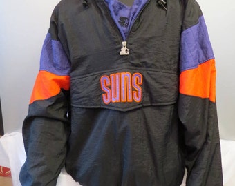 Phoenix Suns Pullover Jacket (VTG) - Black Colourway By Starter - Men's XL