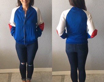 1980's Piet Mondrian Style Vintage Bomber Jacket by Spare Parts