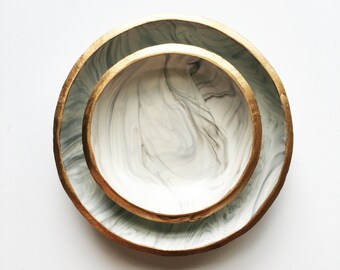 SMOKE // Polymer Clay Jewelry Dish, Ring Dish, Trinket Dish, Ring Holder