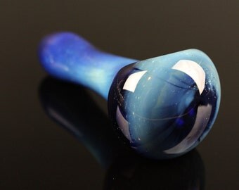 Galaxy Pipe Space Fumed Cobalt Glass Pipe, Heady Hand Blown