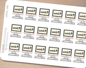 Computer || Work Reminder Planner Stickers Perfect for Erin Condren, Kikki K, Filofax and all other Planners