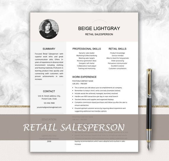 Retail Salesperson Resume With Photo Cover Letter Design