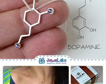 chemistry gift dopamine necklace science jewelry chemistry jewelry dopamine jewelry molecule necklace neurotransmitter biochemistry jewelry