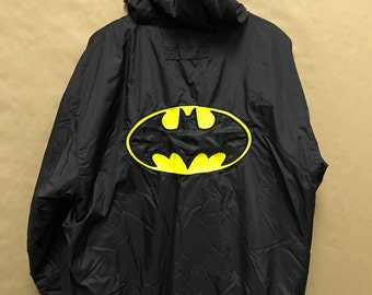 Batman LOGO Reversible Jacket VTG 90s Windbreaker