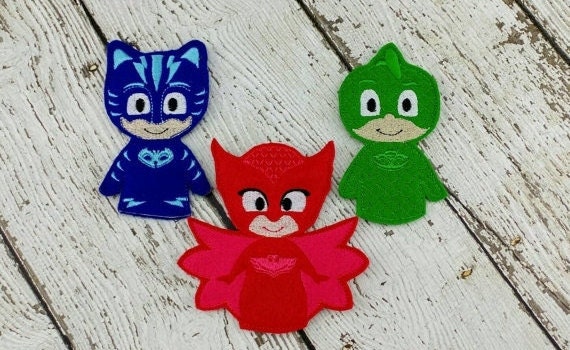 PJ Masks Finger Puppets - Catboy - Gecko - Owlette - Party Favor by ...