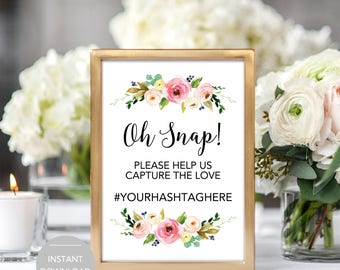 Hashtag Wedding Sign, Wedding Hashtag Sign, Printable Hashtag Sign, Instant Download Hashtag Sign, Hashtag Sign Template, Hashtag Sign PDF
