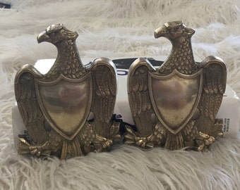 Vintage brass federal style eagle bookends America 4th of July patriotic
