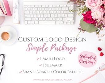 Custom Logo Design, Small Business Logo Design, Professional Logo Design, Custom Graphic Design, Custom Logo + Submark Pack, Simple Package