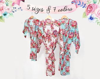 flower girl robes, bridesmaid robes, jr bridesmaid robes, child robe, cotton floral robe, bridal party robe, monogrammed robes, child robe