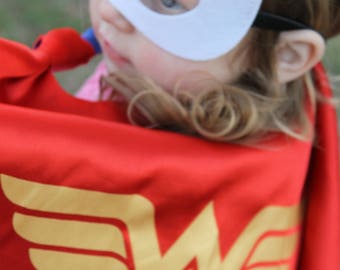 Wonder Woman kids cape and mask, Wonder woman movie, Wonderwoman toys, wonder woman birthday party favors, wonderwoman birthday kids costume
