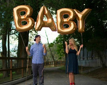 Giant BABY Balloons -40", 16" Gold Silver Balloon, Gold Baby balloons, Baby Gold Balloons, Large Baby balloons, Big Baby, Baby Shower